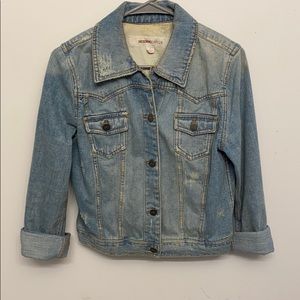 Distressed jean jacket